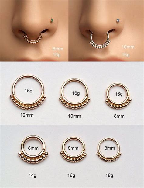 nose ring size chart|8mm vs 10mm nose ring.